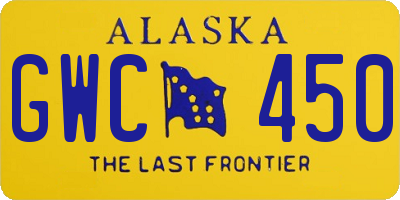 AK license plate GWC450