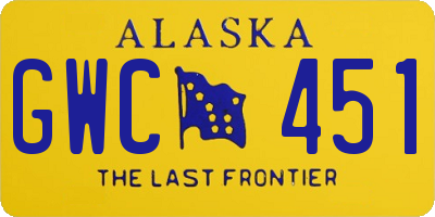 AK license plate GWC451