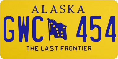 AK license plate GWC454