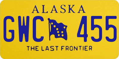 AK license plate GWC455