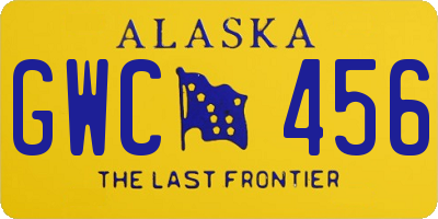 AK license plate GWC456