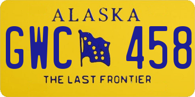 AK license plate GWC458