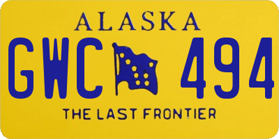 AK license plate GWC494