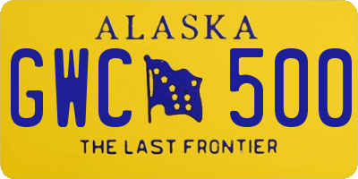 AK license plate GWC500