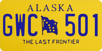 AK license plate GWC501