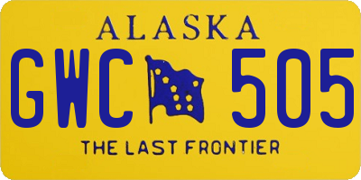 AK license plate GWC505