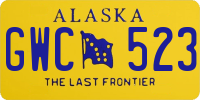 AK license plate GWC523