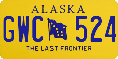 AK license plate GWC524