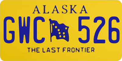 AK license plate GWC526