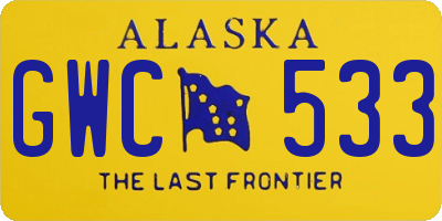 AK license plate GWC533