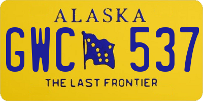 AK license plate GWC537