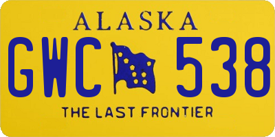 AK license plate GWC538