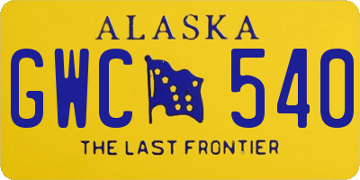 AK license plate GWC540