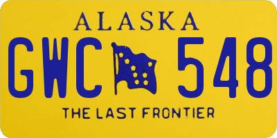 AK license plate GWC548