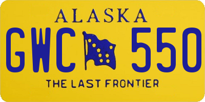 AK license plate GWC550