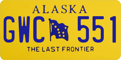 AK license plate GWC551