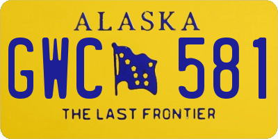 AK license plate GWC581