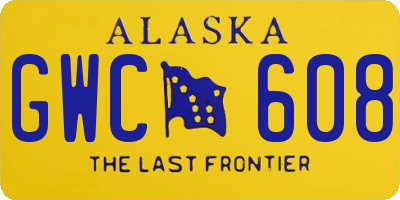 AK license plate GWC608