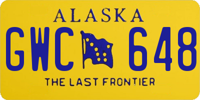 AK license plate GWC648