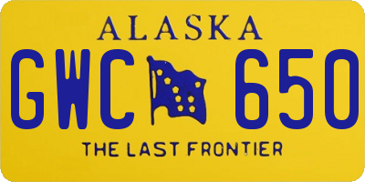 AK license plate GWC650