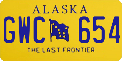 AK license plate GWC654