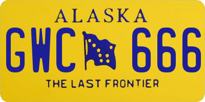 AK license plate GWC666
