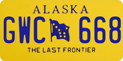 AK license plate GWC668