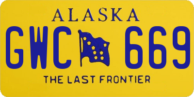 AK license plate GWC669