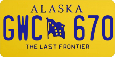 AK license plate GWC670