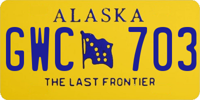 AK license plate GWC703