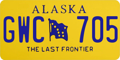AK license plate GWC705