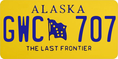 AK license plate GWC707