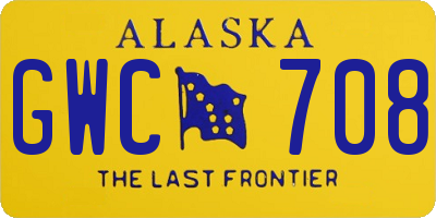 AK license plate GWC708