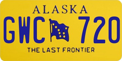 AK license plate GWC720