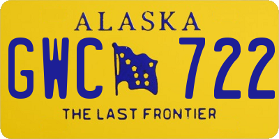 AK license plate GWC722