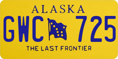 AK license plate GWC725