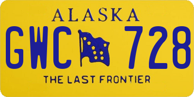 AK license plate GWC728