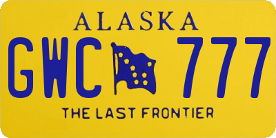 AK license plate GWC777