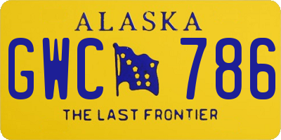 AK license plate GWC786