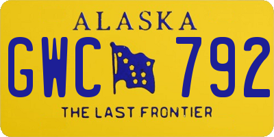 AK license plate GWC792