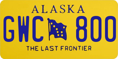 AK license plate GWC800