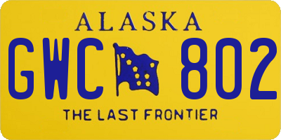 AK license plate GWC802