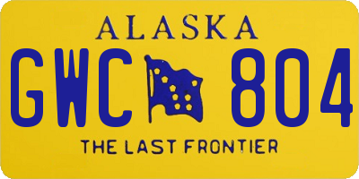 AK license plate GWC804