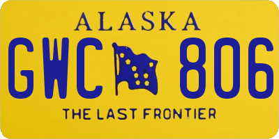 AK license plate GWC806