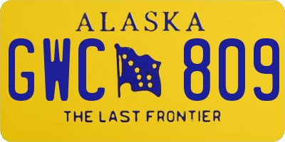 AK license plate GWC809