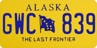 AK license plate GWC839