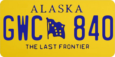 AK license plate GWC840