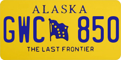 AK license plate GWC850