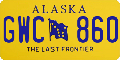 AK license plate GWC860