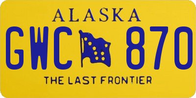 AK license plate GWC870